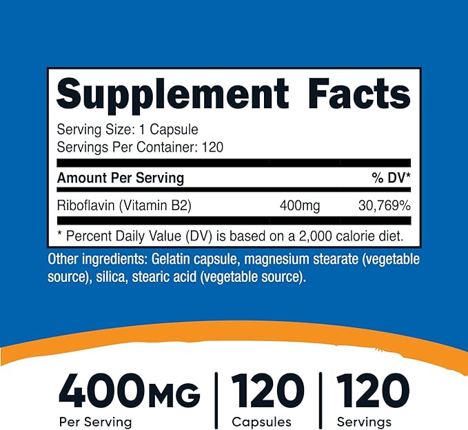 Vitamin B2 (Riboflavin) 400mg