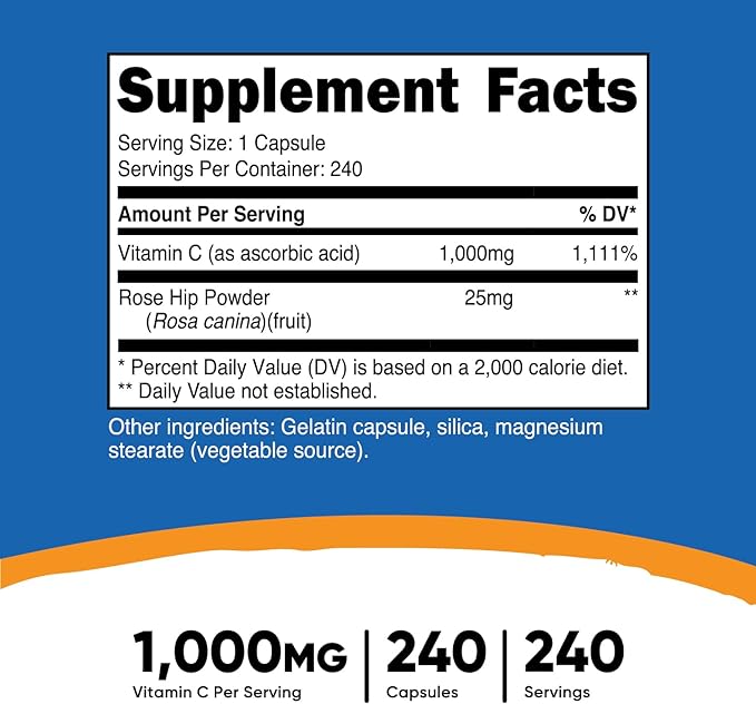 Vitamin C with Rose HIPS 1025mg