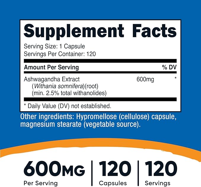 Ashwagandha Herbal Supplement 600mg